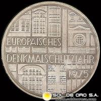 NA1 - ALEMANIA - 5 MARK - 1975 - Subject: European Monument Protection Year - MONEDA DE PLATA