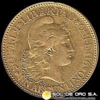 REPUBLICA ARGENTINA - CINCO PESOS - UN ARGENTINO, 1882 - MONEDA DE ORO