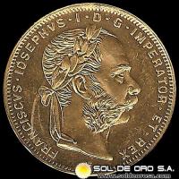 AUSTRIA / IMPERIVM AVSTRIACVM - 8 FLORINES / 20 FRANCOS - 1892 - MONEDA DE ORO 