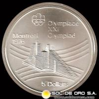 53 - CANADA - OLIMPIADAS MONTREAL 1976 - 5 DOLLARS, 1976 - MONEDA DE PLATA 