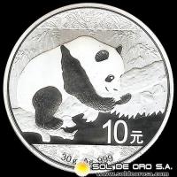 CHINA - 10 YUANES - PANDA - 2016 - MONEDA DE PLATA