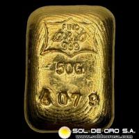 A&B REFINERIA - 50 GRAMOS - BARRA DE ORO 24K
