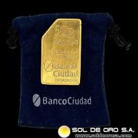 BANCO DE LA CIUDAD DE BUENOS AIRES - BARRA DE 50 GRAMOS - ORO 999 - INDUSTRIA ARGENTINA