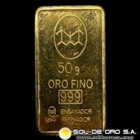 BANCO DE LA CIUDAD DE BUENOS AIRES - BARRA DE 50 GRAMOS - ORO 999 - INDUSTRIA ARGENTINA