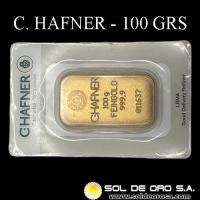 C. HAFNER - 100 GRAMOS - BARRA DE ORO 24K