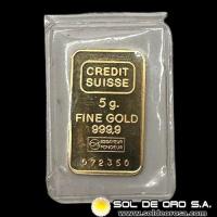 CREDIT SUISSE - 5 GRAMOS - BARRA DE ORO 24K
