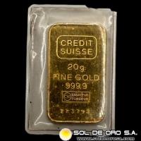 CREDIT SUISSE - 20 GRAMOS - BARRA DE ORO 24K