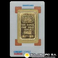 CREDIT SUISSE - ONE OUNCE - BARRA DE ORO 24K