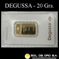 DEGUSSA - 20 GRAMOS - FEINGOLD - BARRA DE ORO 24K