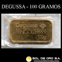 DEGUSSA - 100 GRAMOS - FEINGOLD - BARRA DE ORO 999