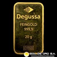 DEGUSSA - 20 GRAMOS - FEINGOLD - BARRA DE ORO 24K