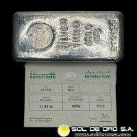 EMIRATES GOLD - 1 KILO - BARRA DE PLATA 999