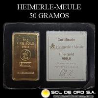 HEIMERLE - MEULE - 50 GRAMOS - BARRA DE ORO 24K