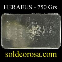 HERAEUS - FEINSILBER - PESO BRUTO: 250 gramos - BARRA DE PLATA 999