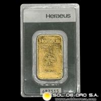 HERAEUS - 1 OUNCE - FEINGOLD - BARRA DE ORO 24K