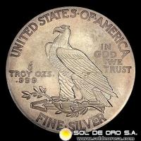 ESTADOS UNIDOS DE AMERICA - AMERICAN EAGLE - INDIAN HEAD - 5 OUNCES - ONZAS DE PLATA PURA