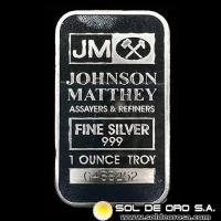 JOHNSON MATTHEY - 1 OUNCE - BARRA DE PLATA 999