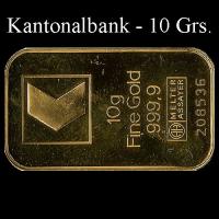 KANTONALBANK - BANCOS SUIZOS - 10 GRAMOS - BARRA DE ORO 999