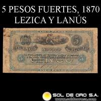 NUMIS - BILLETES DEL PARAGUAY - 1870 - CINCO PESOS FUERTES (P.P.3) - BILLETE DE LA OCUPACION
