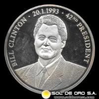 ESTADOS UNIDOS DE AMERICA - SERIE PRESIDENTES - BILL CLINTON - 42do PRESIDENTE - MEDALLA DE PLATA 999