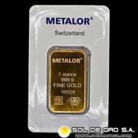 METALOR - RESPONSIBLE REFINING - 1 OUNCE - BARRA DE ORO 24K