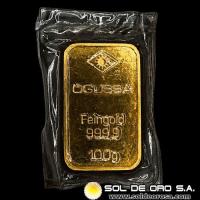 OGUSSA - 100 GRAMOS - BARRA DE ORO 24K