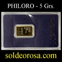 PHILORO - 5 GRAMOS - FEINGOLD - BARRA DE ORO 24K