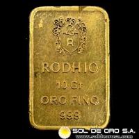 RODHIO - BLUE MOON REFINING - 10 GRAMOS - BARRA DE ORO 24K