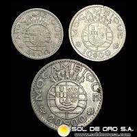 NA4 - PORTUGAL - 5, 10 Y 20 ESCUDOS - MOZAMBIQUE - MONEDAS DE PLATA