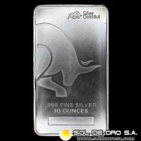 SILVER GOLD BULL - 10 OUNCES - BARRA DE PLATA 999