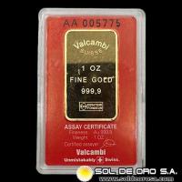 VALCAMBI SUISSE - 1 OUNCE - BARRA DE ORO 24K