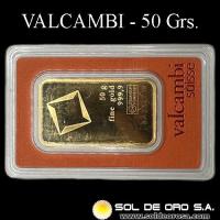 VALCAMBI SUISSE - 50 GRAMOS - BARRA DE ORO 24K