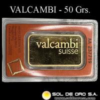 VALCAMBI SUISSE - 50 GRAMOS - BARRA DE ORO 24K