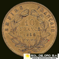 FRANCIA - EMPIRE FRANCAISE - 10 FRANCOS, 1859 - NAPOLEON III - MONEDA DE ORO