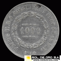 NA2 - NUMIS - BRASIL - 1000 REIS - 1860 - MONEDA DE PLATA