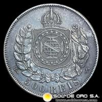 BRASIL - 500 REIS, 1868 - PEDRO II - MONEDA DE PLATA