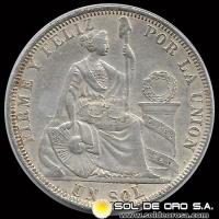 NA4 - REPUBLICA PERUANA - 1 SOL - 1879 - MONEDA DE PLATA