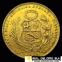REPUBLICA PERUANA - VEINTE SOLES DE ORO, 1951 - LIMA - MONEDA DE ORO