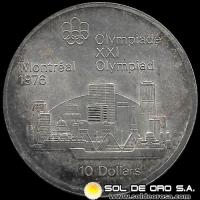 	53 - CANADA - OLIMPIADAS MONTREAL 1976 - 10 DOLLARS, 1973 - MONEDA DE PLATA 