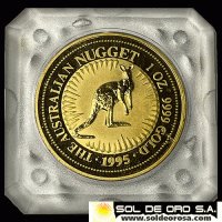 AUSTRALIA - 100 DOLLARS, 1995 - THE AUSTRALIAN NUGGET - ELIZABETH II - MONEDA DE ORO