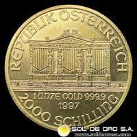 AUSTRIA - REPUBLIK OSTERREICH - 2.000 SCHILLING, 1997 - MONEDA DE ORO