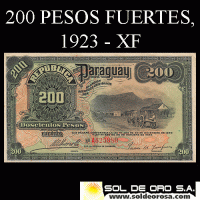 NUMIS - BILLETES DEL PARAGUAY - 1923 - DOSCIENTOS PESOS FUERTES (MC185.b) - FIRMAS: MARIANO B. MORESCHI - PABLO M. INSFRAN - OFICINA DE CAMBIOS