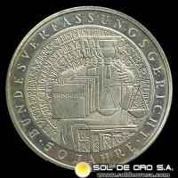 NA1 - ALEMANIA - 10 MARK - 2001 - Subject: 50 YEARS FEDERAL CONSTITUTION COURT - MONEDA DE PLATA