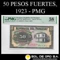 NUMIS - BILLETES DEL PARAGUAY - 1923 - CINCUENTA PESOS FUERTES (MC183.c) - FIRMAS: MARIANO MORESCHI - PABLO INSFRAN - OFICINA DE CAMBIOS