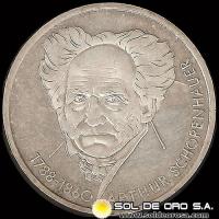 NA1 - ALEMANIA - GERMANY - FEDERAL REPUBLIC - 10 MARK / 10 MARCOS, 1988 D - Subject: 200 th Anniversary - Birth of Arthur Schopenhauer - MONEDA DE PLATA