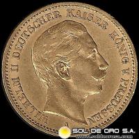 ALEMANIA - 20 MARCOS - WILHELM II DEUTSCHER KAISER KONIG V. PREUSSEN - 1896 - MONEDA DE ORO