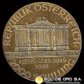 REPUBLIK OSTERREICH - 2.000 SCHILLING, 1992 - WIENER PHILHARMONIKER - ORQUESTA FILARMONICA - MONEDA DE ORO 999.9