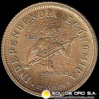 MEDALLA - ORO 900 - PAIS: REPUBLICA DE BOLIVIA - INDEPENDENCIA ECONOMICA - 31/10/1952