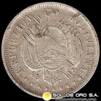 NA2 - NUMIS - REPUBLICA BOLIVIANA - 20 CENTAVOS - 1882 - MONEDA DE PLATA