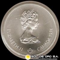 53 - CANADA - OLIMPIADAS MONTREAL 1976 - 10 DOLLARS, 1974 - MONEDA DE PLATA